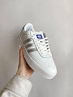 Adidas Samba жіночі кросівки білі зі сріблястими деталями. Класні жіночі кроси Адідас Самба., фото 10