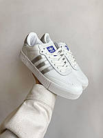 Adidas Samba жіночі кросівки білі зі сріблястими деталями. Класні жіночі кроси Адідас Самба., фото 4
