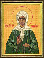 Набір для вишивання хрестиком Ікона Свята Матрона Московська Страмін Zweigart Madeira муліне 28х39.5 см