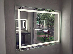 Дзеркало настінне 80x60 см з фронтальною LED підсвіткою. Дзеркала з лед підсвічуванням для ванної кімнати