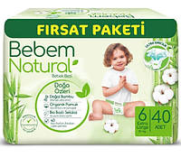 Подгузники одноразовые детские BeBem Natural Junior 6 (15+ кг) -40 шт.