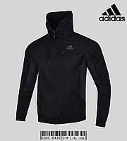 Ветровка Adidas черная мужская куртка демисезонная модная с капюшоном весна осень