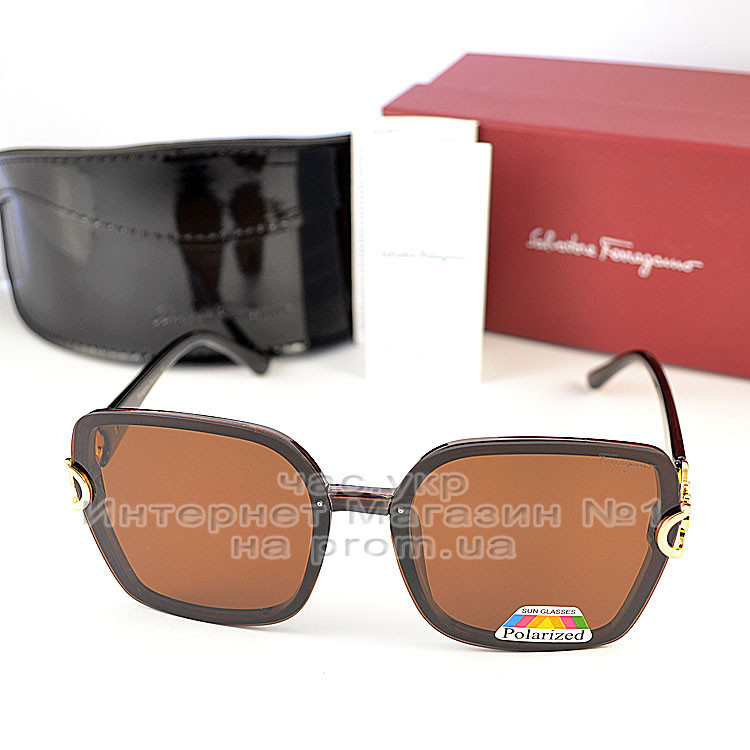 Жіноче сонце захисні окуляри Salvatore Ferragamo Квадратні для водія автолежі з Поляризацією Феррагамо