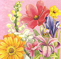 Редкая салфетка Цветы на розовом фоне 5752