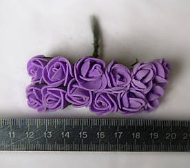 Трояндочки латексні фіолетові 1,5 см на дроті