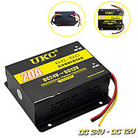 Преобразователь напряжения "UKC DDC-20A" DC/DC 24v-12v 20A, понижающий преобразователь инвертор в машину (NV)