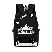 Рюкзак чорний Backpack Fortnite шкільний портфель для підлітків дівчаток | рюкзак фортнайт (школьный рюкзак)