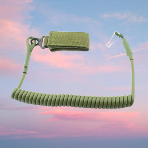 Поясний тренчик (непотеряшка) шнур спіральний страхувальний з карабіном, фото 1