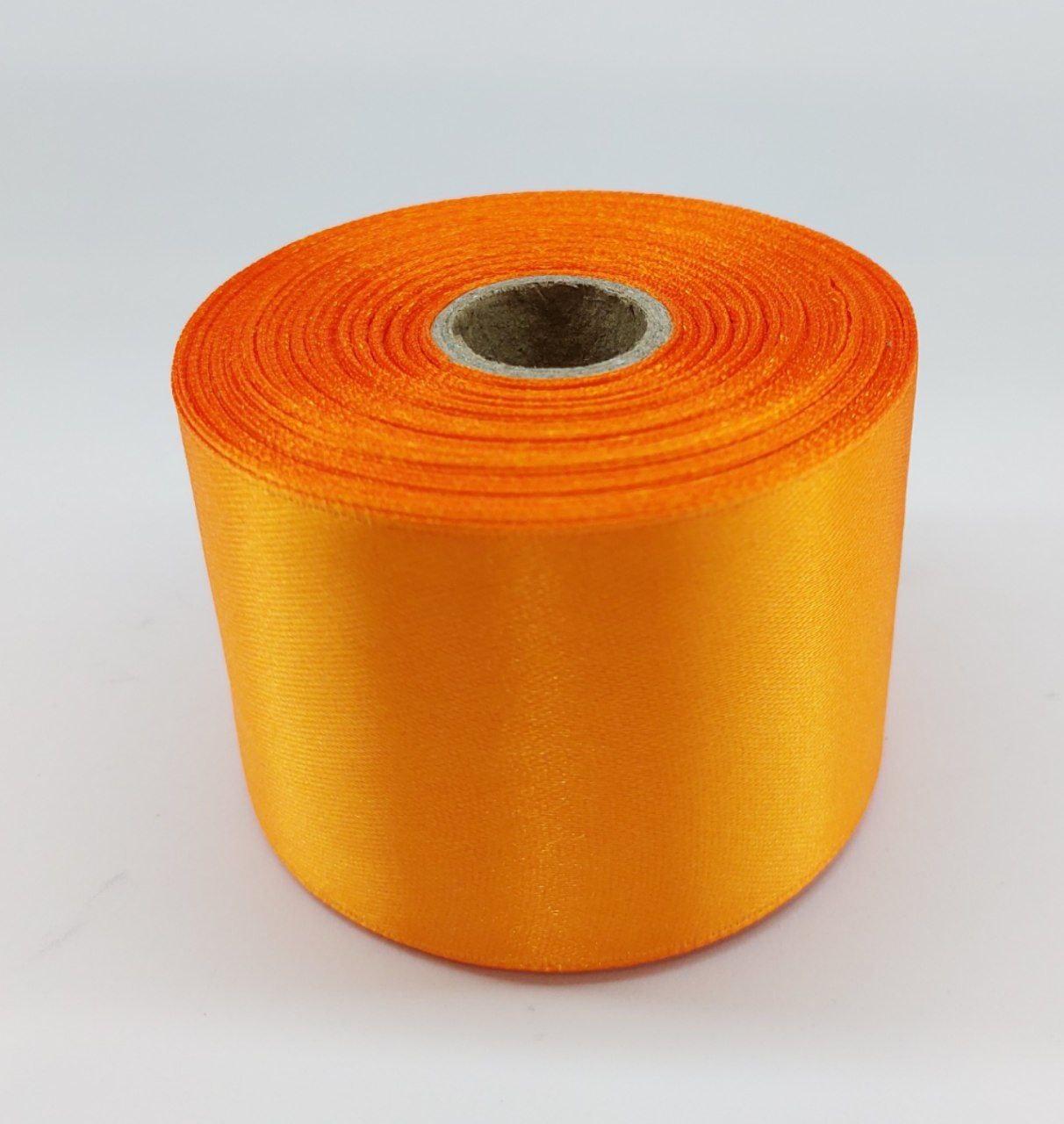 Стрічка атласна LiaM Помаранчева 5 см ширина 25 ярдів, фото 1