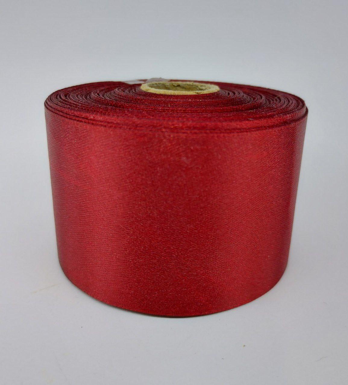 Стрічка атласна LiaM Бордова 5 см ширина 25 ярдів, фото 1