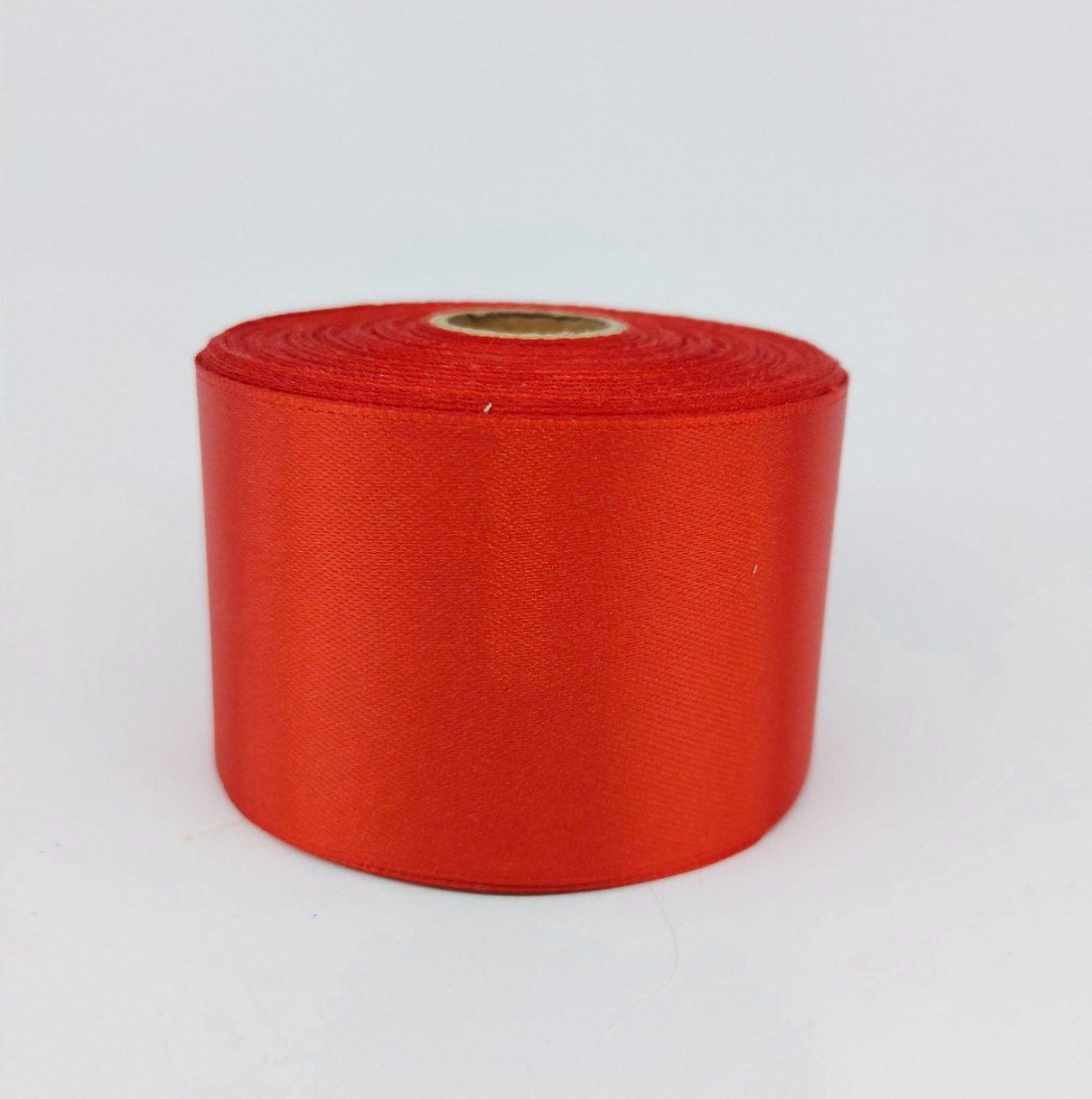 Стрічка атласна Червона 4 см ширина 36 ярдів
