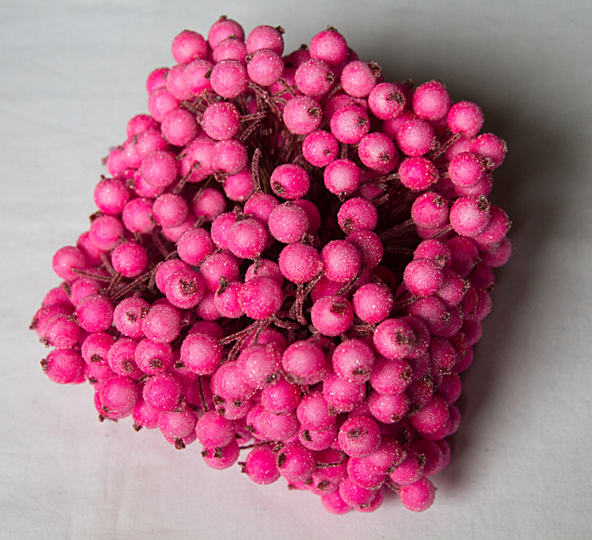 Калина в цукрі Ø12 мм рожева для заколок, декору, букет 20 ягід