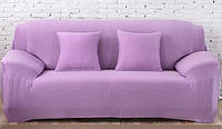 Чехлы для мебели чехлы на диваны 3-х местные, чехол для дивана не резинке трехместный Бифлекс Сиреневый
