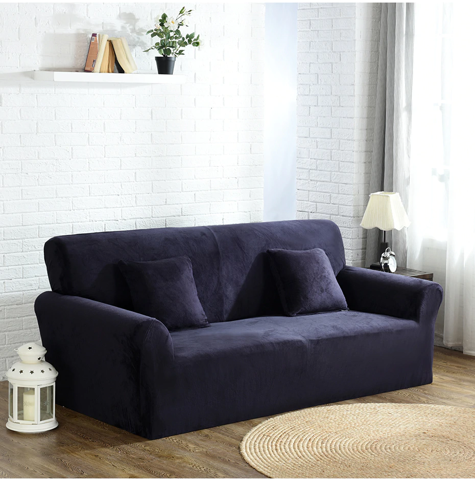 Чохол для невеликого дивану малютка, чохол на диванчик двомісний HomyTex Замша Мікрофібра Синій