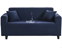 Чехлы для мебели чехлы на диваны 3-х местные, чехол для дивана не резинке трехместный водоотталкивающие Синий