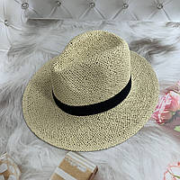 Жіночий літній капелюх Федора MIZO BANG плетений бежевий
