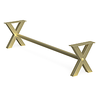 Комплект опор с перемычкой для скамейки из металла (1016) 1800×370mm, H=420mm Золото