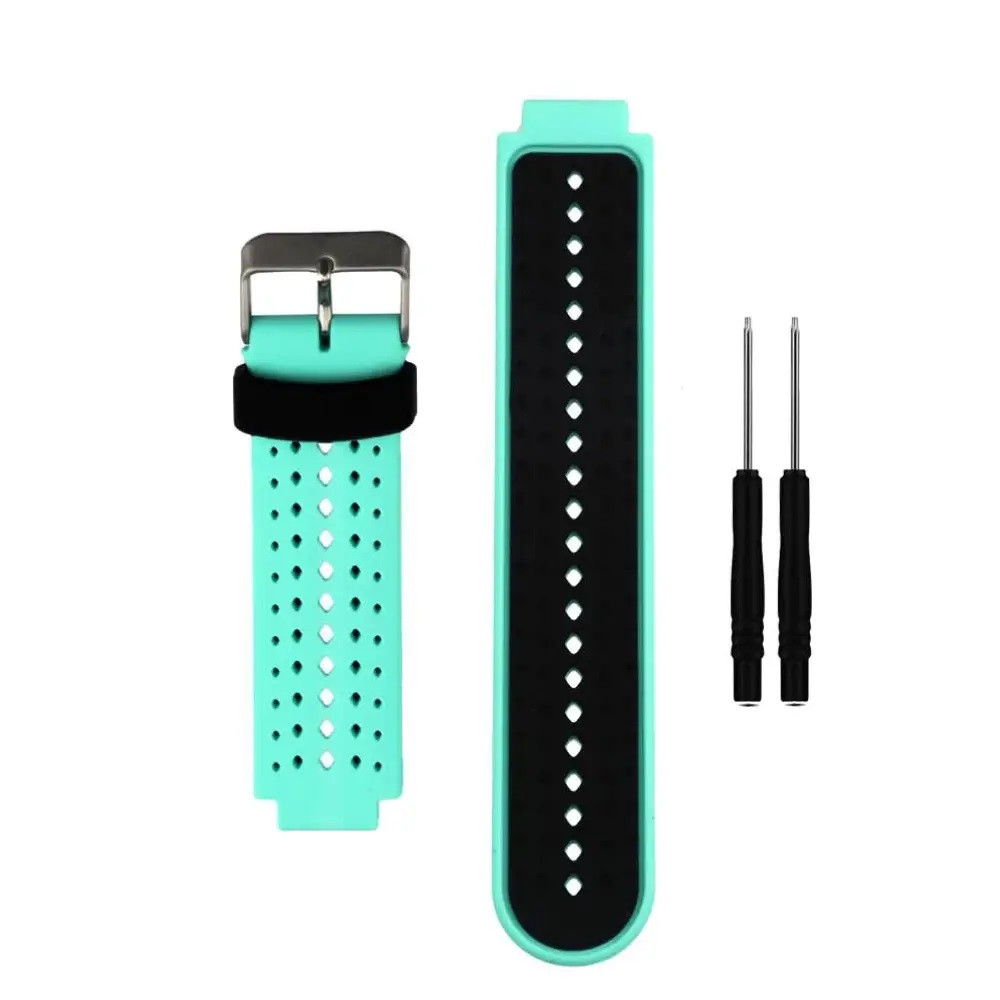 Ремінець для Garmin Forerunner 220/ 230/ 235/ 630/ 735 XT (бірюзово-черний), фото 1