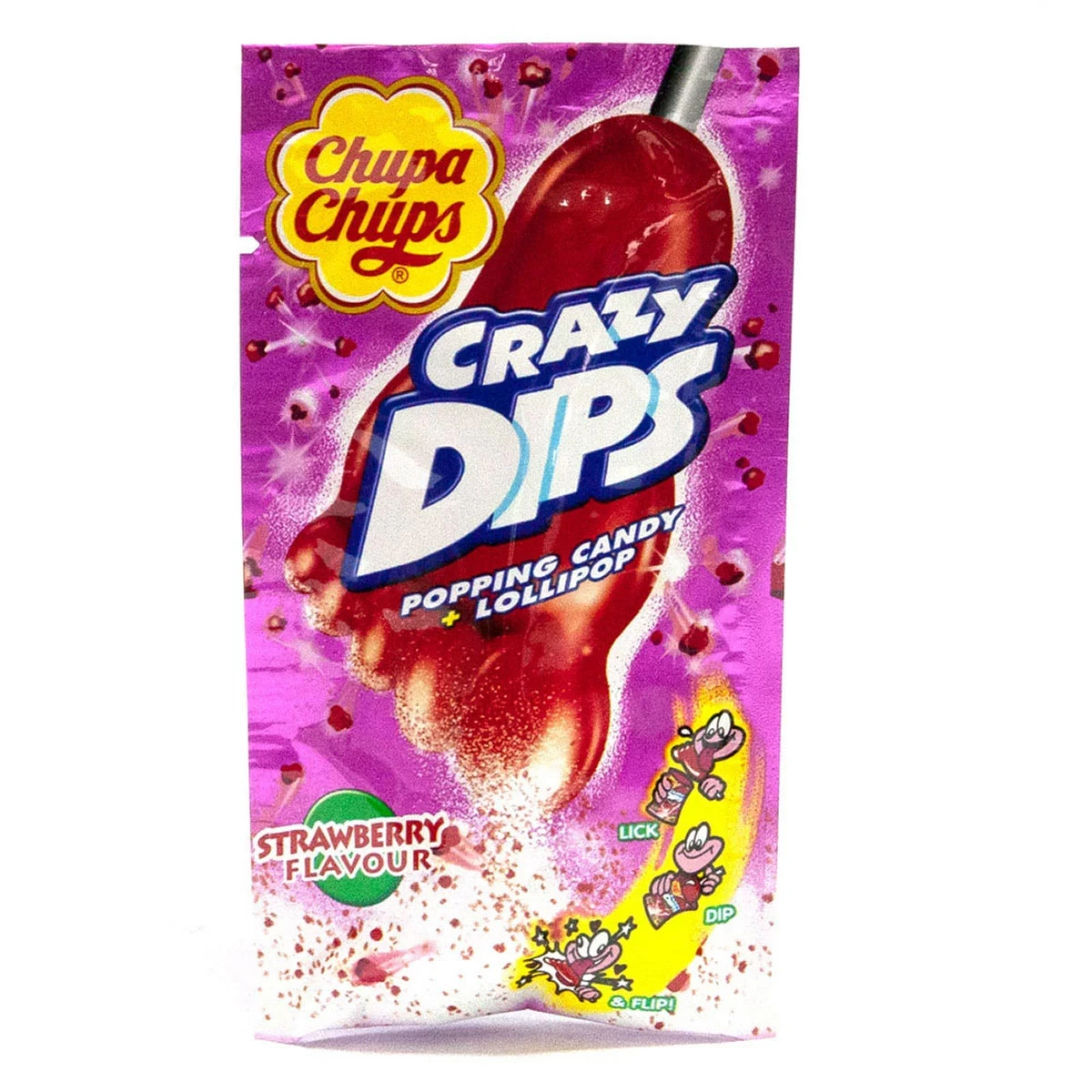 Конфета Chupa Chups Crazy Dips Strawberry 14g