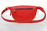 Сумка бананка через плече жіноча з екошкіри червона, фото 2