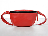 Сумка бананка через плече жіноча з екошкіри червона, фото 3