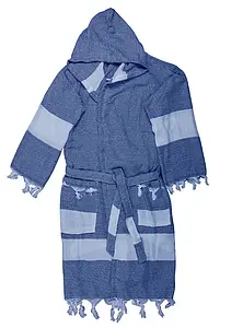 Халат бавовна (L) синій для лазні та сауни