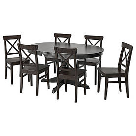 IKEA Стол і 6 стільців INGATORP / INGOLF (494.833.08)
