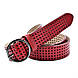 Шкіряний жіночий ремінь Weatro Червоний koz-zh35-kit-034, фото 3
