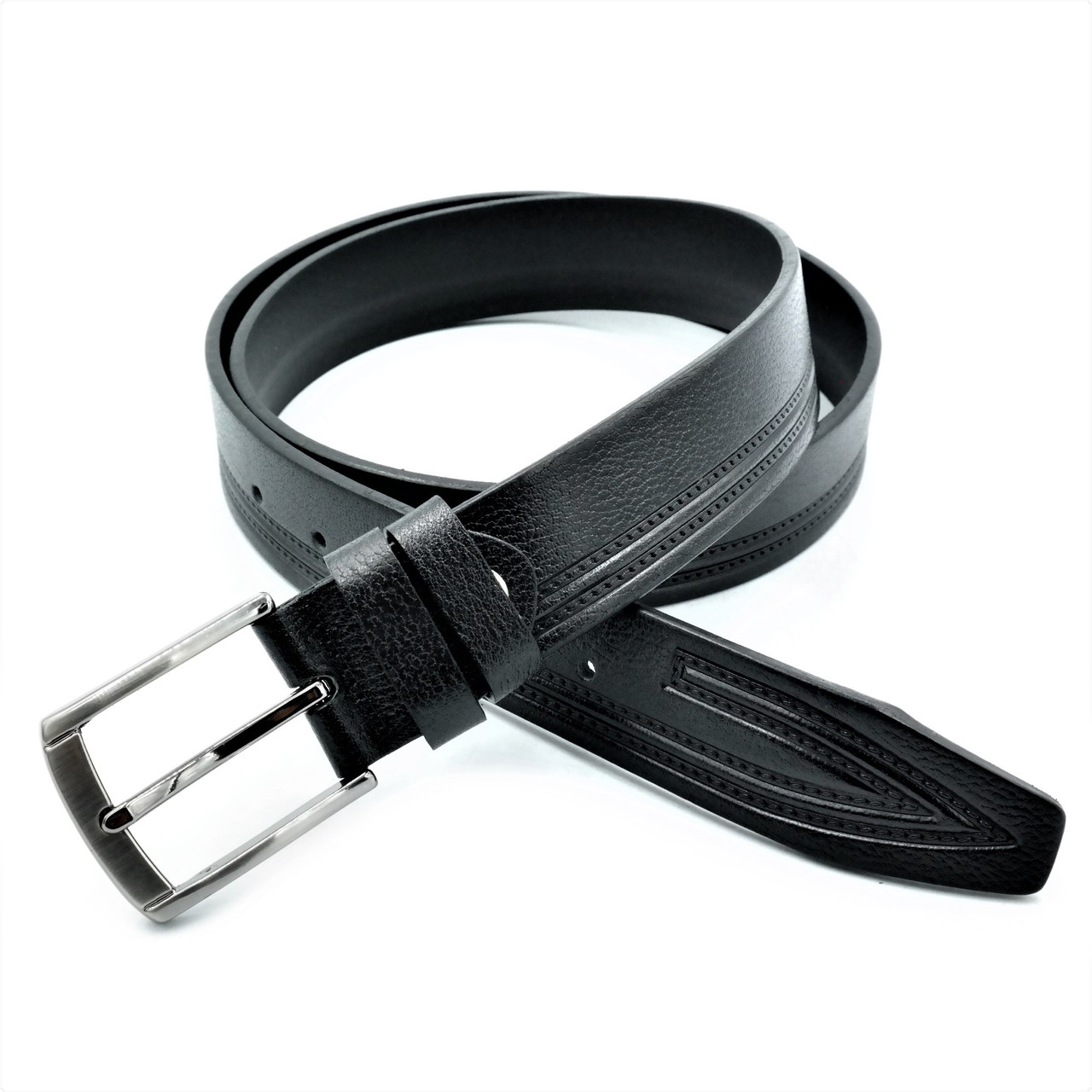 Шкіряний чоловічий ремінь Колір Чорний Weatro mk-35tur-008, фото 1