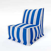 Кресло уличное пуф полоска непромокаемое 78*98*90 см голубой.