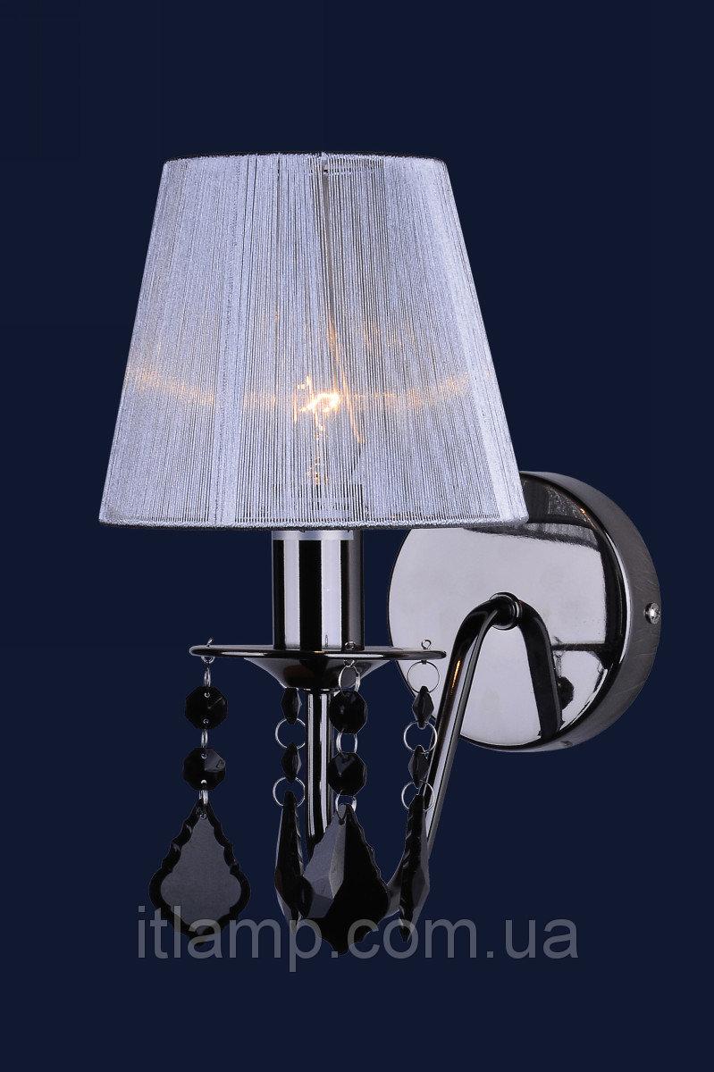 Бра з абажуром в спальню levistella 720W4001BL-1BL SILVER