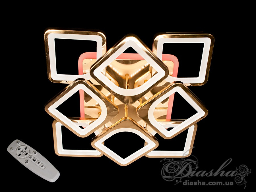 Стельова світлодіодна люстра з пультом Diasha S8060/4+4GLED3color dimmer, фото 1