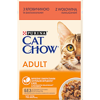 Консервированный корм Cat Chow Adult С говядиной и баклажанами в желе для кошек 85 г