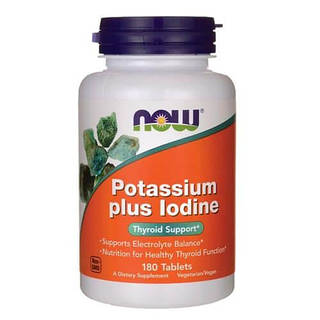 NOW Potassium Plus Iodine 180 таблеток