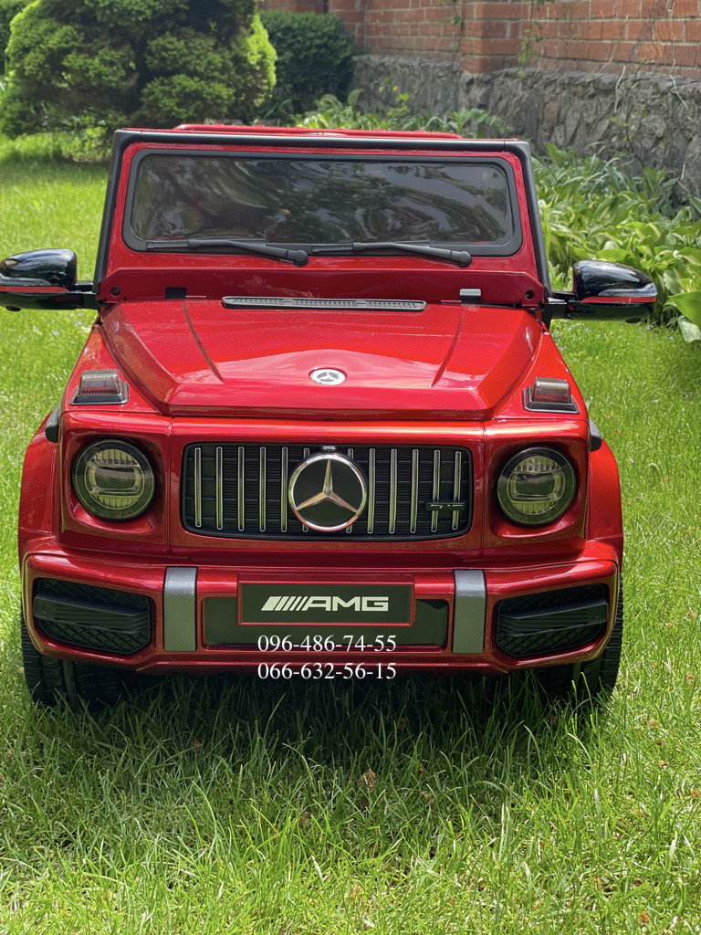Дитячий електромобіль джип Mercedes G63 AMG червоний лак гелік, фото 1