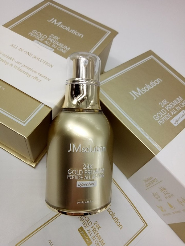 JMsolution 24K Gold Premium Peptide All in One омолоджувальна та відновлювальна сироватка 6-в-1