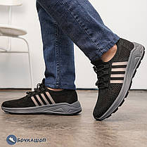 Чоловічі текстильні кросівки чорні, фото 2