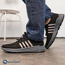 Чоловічі текстильні кросівки чорні, фото 3