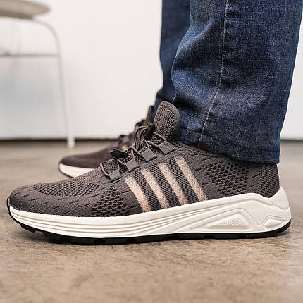 Стильні чоловічі кросівки в сітку , сірого кольору, фото 1