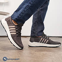 Стильні чоловічі кросівки в сітку , сірого кольору, фото 4