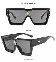 Женские, Мужские квадратные солнцезащитные очки Унисекс CLLOIO, Черные