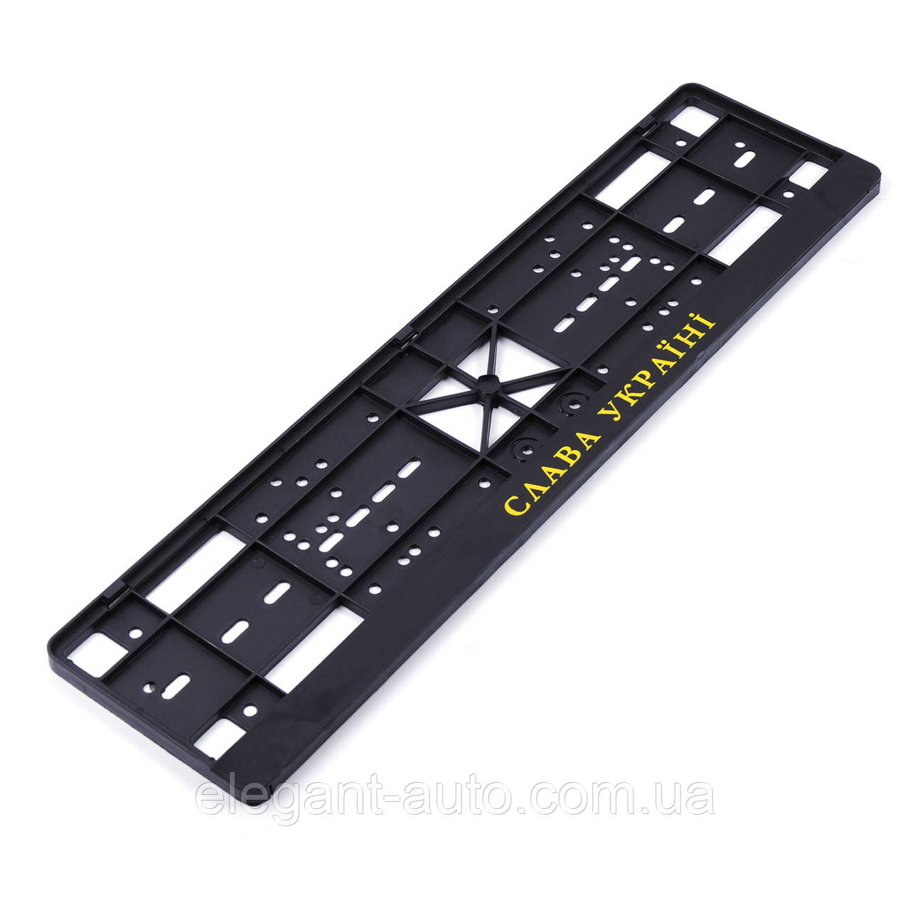 Рамка номера "защіпка"  Чорний напис - "Слава Україні" Чорний №20