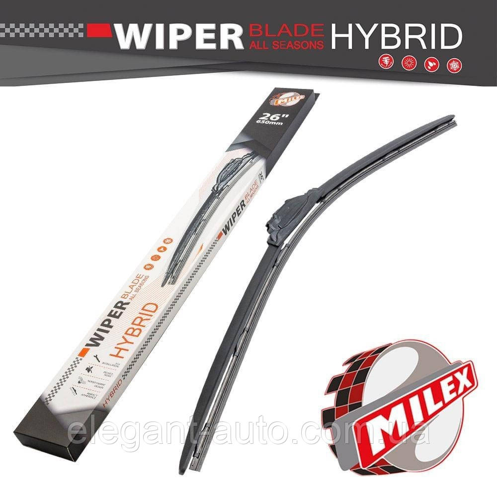 Двірник безкаркасний "Milex""HYBRID" 22/550мм HP-W22550 (Адаптери А,В1,В2,В3,В8,С,Н)