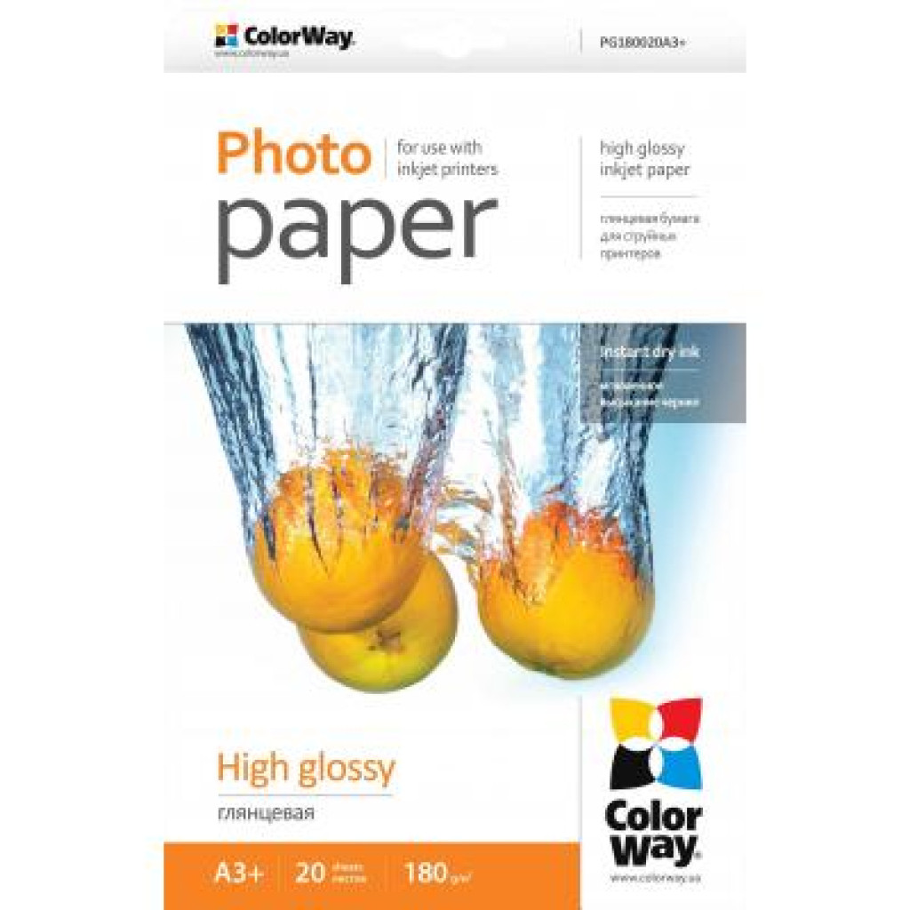 Папір ColorWay A3+ (ПГ180-20) (PG180020A3+)