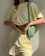 Костюм жіночий літній рубчик майка шорти, фото 3