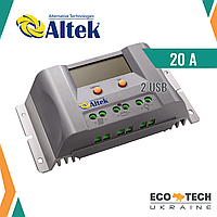Контролер ALTEK 20 А 24V-USB/LCD