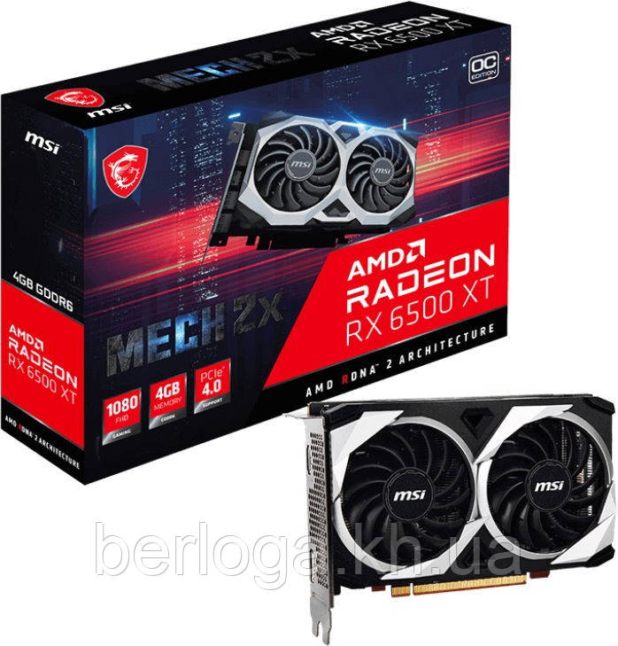 Видеокарта MSI Radeon RX 6500 XT MECH 2X 4G OC