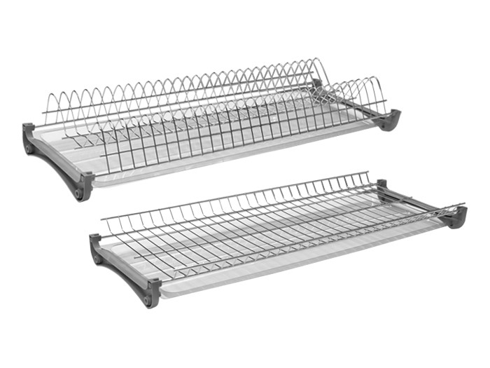 Сушка для посуду GIFF 900 мм. (L=860 мм.) нержавіюча сталь (2 полиці, 2 піддона, 4 кріплення)