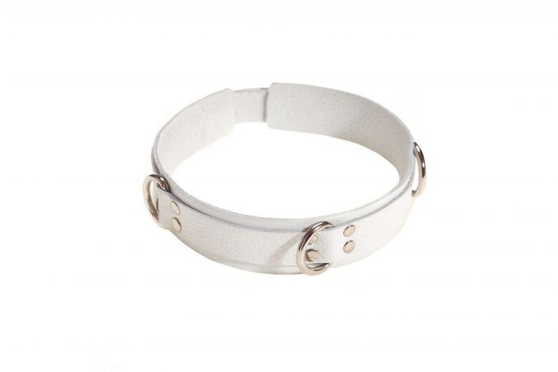 Нашийник Slave leather collar, White, фото 1