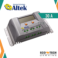 Контролер ALTEK 30 А 24V-USB/LCD